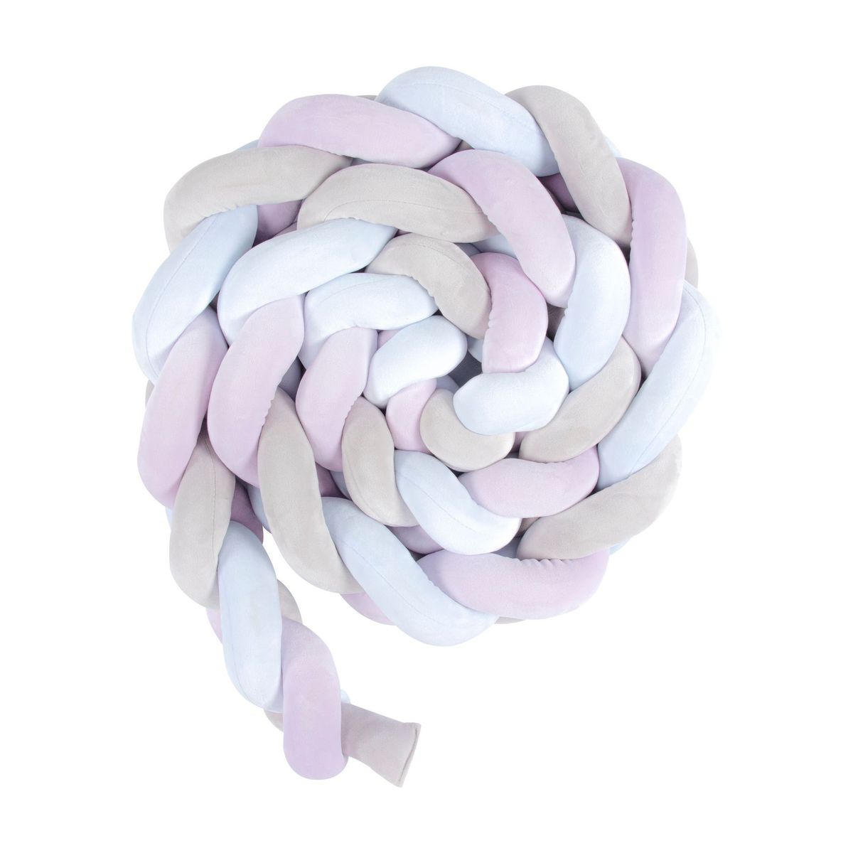 Protector de cuna trenzado nórdico: almohada de cuerda de 3 hilos tejida a mano para una decoración infantil segura y elegante._voghion.com