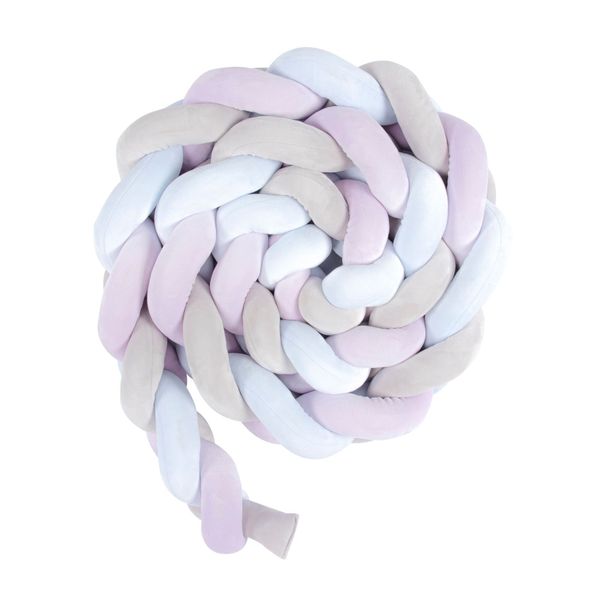 Protector de cuna trenzado nórdico: almohada de cuerda de 3 hilos tejida a mano para una decoración infantil segura y elegante._voghion.com