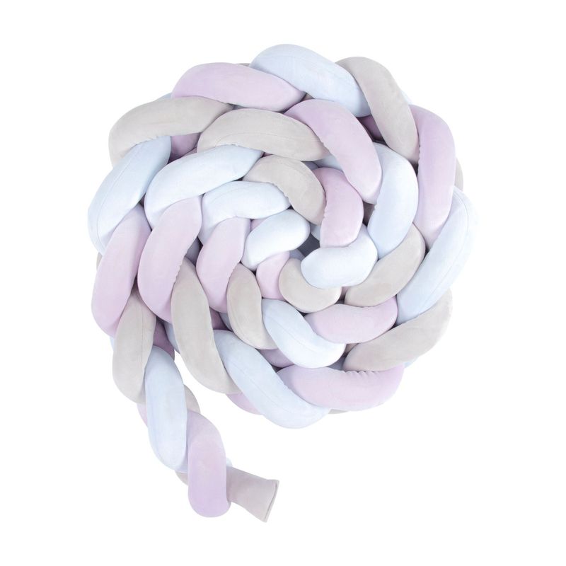 Nordic Braided Baby Crib Bumper - Handwoven 3-Strand Rope Pillow For Safe & Stylish Nursery Decor_voghion.com