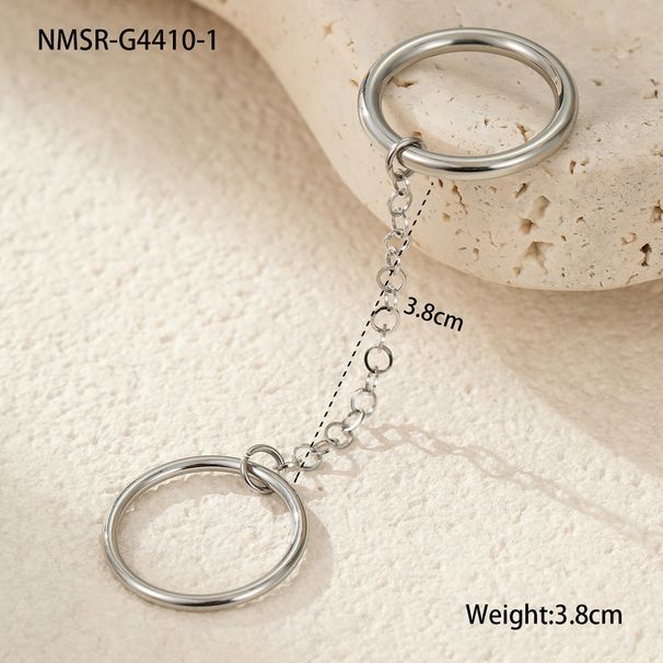 Anelli singoli impilabili in acciaio inossidabile con colori abbinati, placcati in oro 18k, personalità esagerata, gioielli da mano_voghion.com