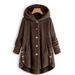 Women's button fleece solid color coat_voghion.com