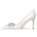 Scarpe da sposa francesi nuove 2025 con cristalli bianchi da donna Duanxiu e abito da sposa sottile non stanco con tacchi alti_voghion.com