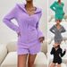 Ladies casual solid color long sleeve top short jumpsuit_voghion.com
