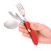 Set di stoviglie da esterno 4 in 1, utensili da cucina per campeggio, cucchiaio in acciaio inossidabile, forchetta portatile, coltello, multifunzione, pieghevole, portatile, tascabile, bottiglia Op_voghion.com