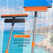 Outil de nettoyage de vitres multifonction, tige télescopique 3 en 1, double usage sec et humide, grattoir à eau, brosse de nettoyage pour écran_voghion.com