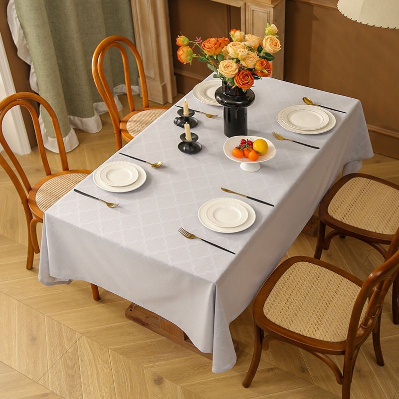 Non-Slip Polyester Tablecloth – Modern Square Lace Design, Stain-Resistant & Heatproof, For Dining & Coffee Tables_voghion.com