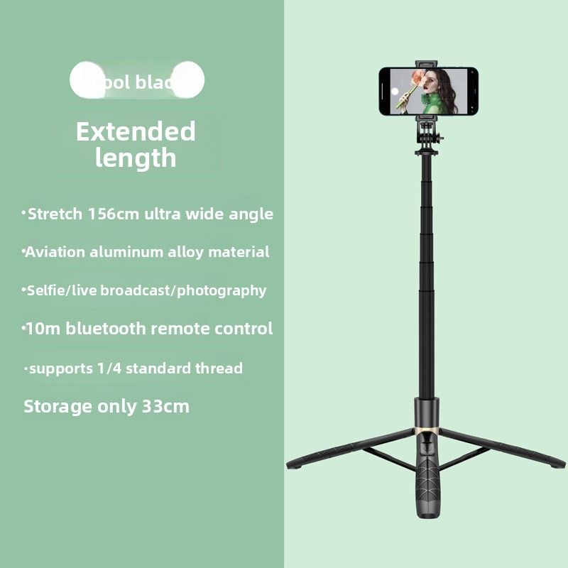 Mobile Phone Bluetooth Selfie Stick Live Broadcast Floor-to-ceiling Integrated Tripod Travel Portable Photo Artifact Outdoor_voghion.com