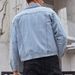 Men's Denim Jacket With Floral Print, Loose Fit Casual Long Sleeve Shirt Coat For Spring & Autumn, Youth Trendy Open Front Coat_voghion.com