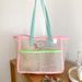 Borsa tote Hisocute in stile coreano per ragazze, borsa da spiaggia in rete anti-acqua, borsa da bagno di grande capacità_voghion.com