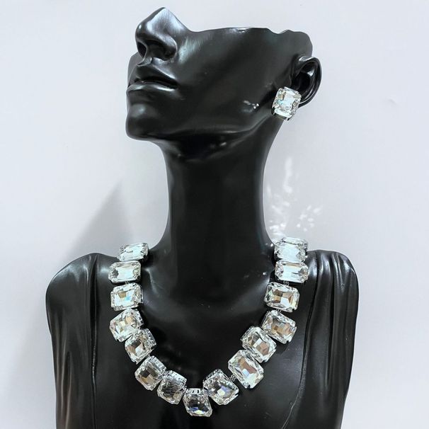 Collana da donna con collana personalizzata di alta qualità, con strass retrò, luce e diamanti esagerati_voghion.com