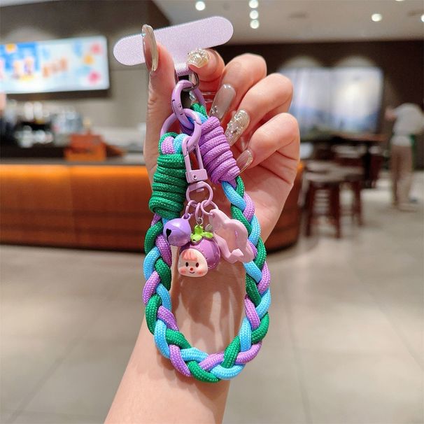 Portachiavi con cordino da polso corto intrecciato fatto a mano, ciondolo per borsa, catena anti-smarrimento per telefono_voghion.com