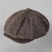 Painter Men's Octagonal Beckham Style Hat Razor Party Newsboy Autumn Winter Wool Beret_voghion.com
