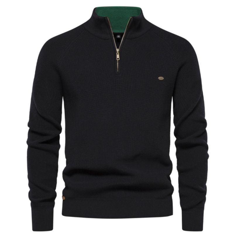 Herrenbekleidung Herrenpullover Herren Langarm Reißverschluss Stehkragen Einfarbig Lässige Herrenbekleidung_voghion.com