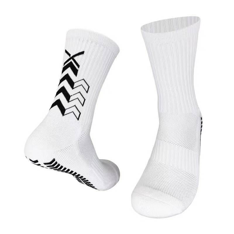 Men's Football Socks With Anti-Slip Rubber Dots - Mid-Calf Compression & Cushioned Terry For Training/Running​_voghion.com