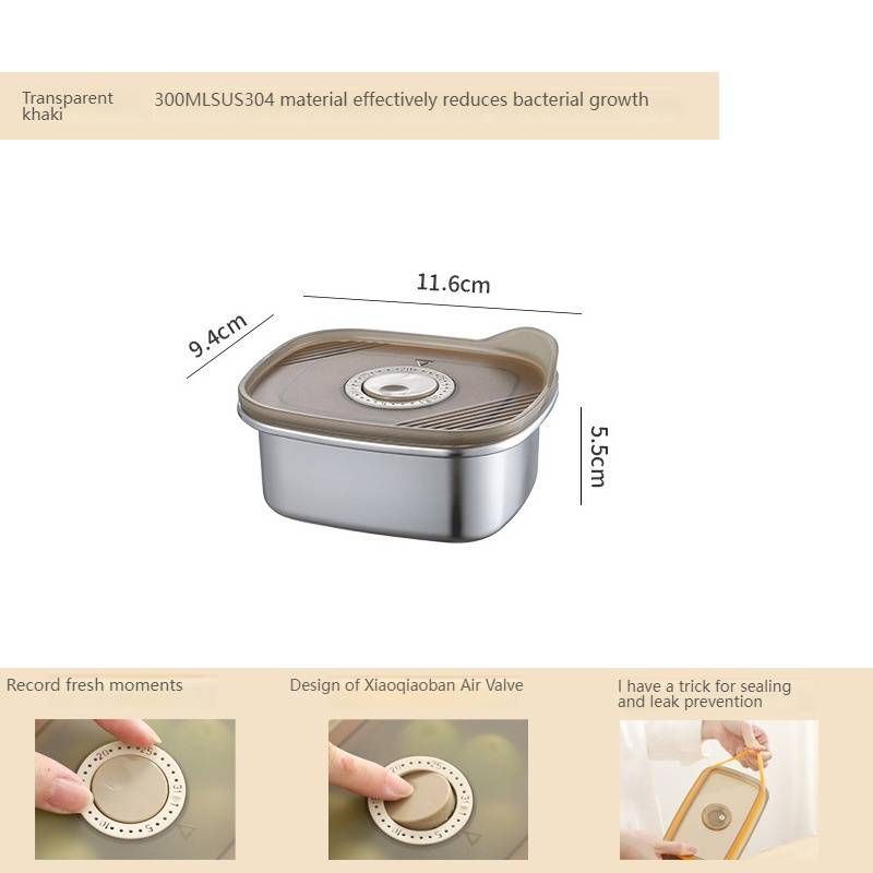 304 Stainless Steel Food Storage Container - Airtight & Microwave Safe (Fridge/Freezer Use, BPA-Free, Dishwasher Safe)​_voghion.com