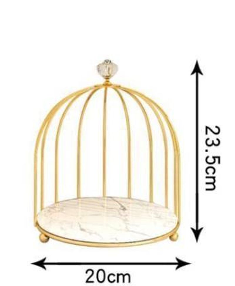 Luxury Birdcage Vanity Tray – Elegant Makeup & Jewelry Organizer For Dresser & Bathroom (Gold/Black/White, Single/Double/Triple Layer, Iron Metal)​_voghion.com