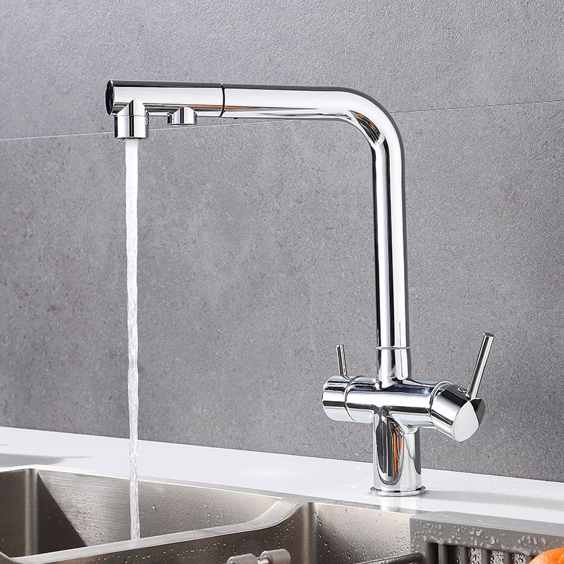 Best-selling Pull-out Kitchen Tap With Hot/cold Dual-control Water Purifier For Vegetable Washing, Three-in-one Sink Unit_voghion.com