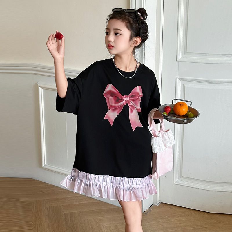 Mother & Kids Children's clothing girls dress 2024 summer new loose casual Korean version of the children's stylish fashion skirt trend_voghion.com