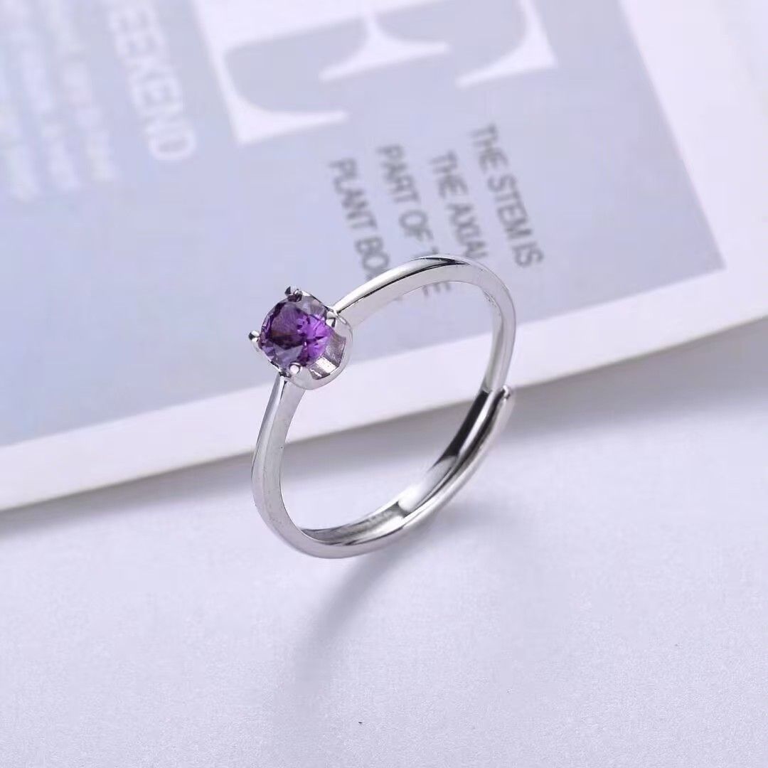 S Granato di zucchero quadrato puro, squisito e compatto con temperamento femminile, design di nicchia, popolare anello di gioielli in argento_voghion.com