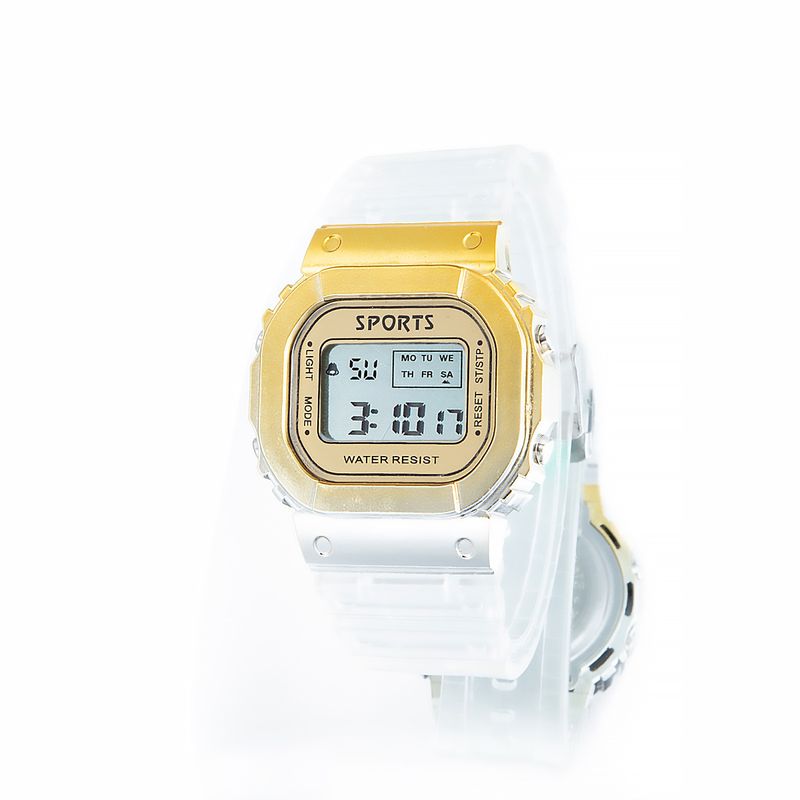 Gradient small square electronic Korean version fashionable and trendy outdoor sports waterproof children s color watch_voghion.com