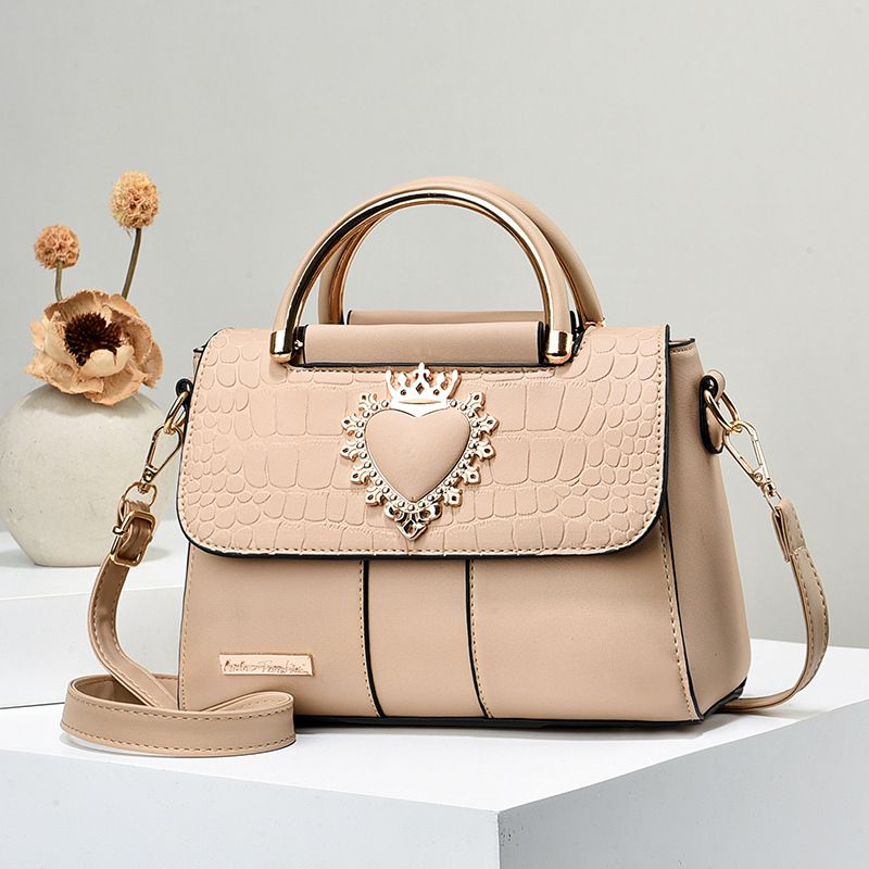 Borse da donna, tendenza moda, borsa a tracolla versatile casual in tinta unita in rilievo_voghion.com