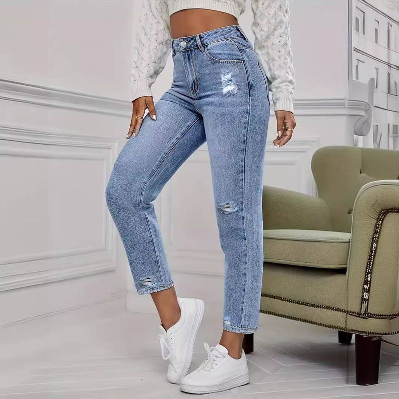 Kadın Giyim Kadınlar için kot yırtık kot Kadınlar için gündelik moda yırtık kot_voghion.com