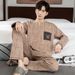 Pajamas Men In Autumn, Cotton Pullover, Long Sleeved, Loose Fit, Plus Size, Men's Home Suit For Autumn_voghion.com