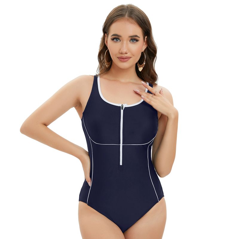 2024 Sports Competition Racing Conservative Triangle Beautiful Back One-Piece Swimsuit_voghion.com