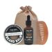 Bartset mit Teebaumöl, Bartcreme-Pflegeset für Männer, leichte Stofftasche, 3-teiliges Set_voghion.com