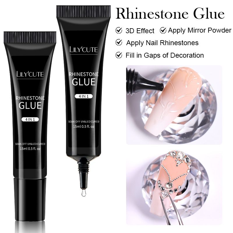 Nagelkleber, Nail Art, starker, waschfreier Diamantkleber, Diamantschmuckkleber, Metallschmuckkleber, starker Kleber, rutschfester Verstemmdiamantkleber_voghion.com