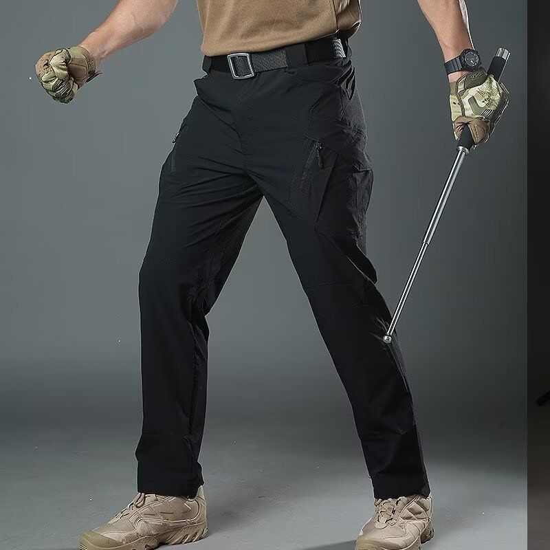Pantalon cargo tactique pour homme, léger, à séchage rapide, style militaire, avec plusieurs poches, idéal pour la randonnée et les activités de plein air._voghion.com