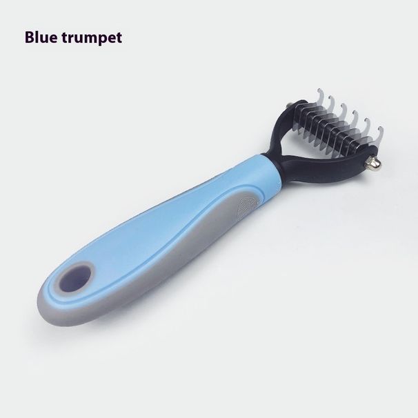 Katze, Haustier, Edelstahlkamm, doppelseitige geteilte Bürste, Rasierreinigung, Entfernen schwebender Haare, Abkratzen von Hundehaaren_voghion.com