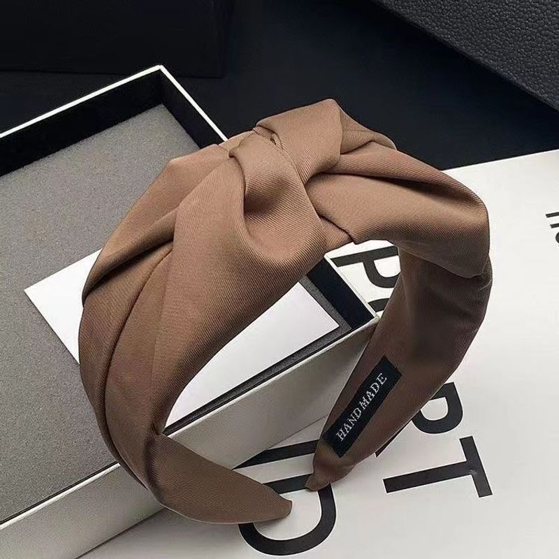 Retro Einfaches Und Vielseitiges Haarnadel-Stirnband Für Mädchen Mit Breiten Kanten Und Druck Auf Das Haar, Kopfschmuck, Gesichtswasch-Stirnband, Haarbündel_voghion.com