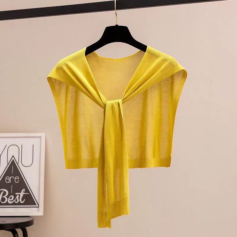 Damenbekleidung Vielseitiger Strickschal Damenhemd Oberbekleidung Modischer kleiner Westeschal_voghion.com