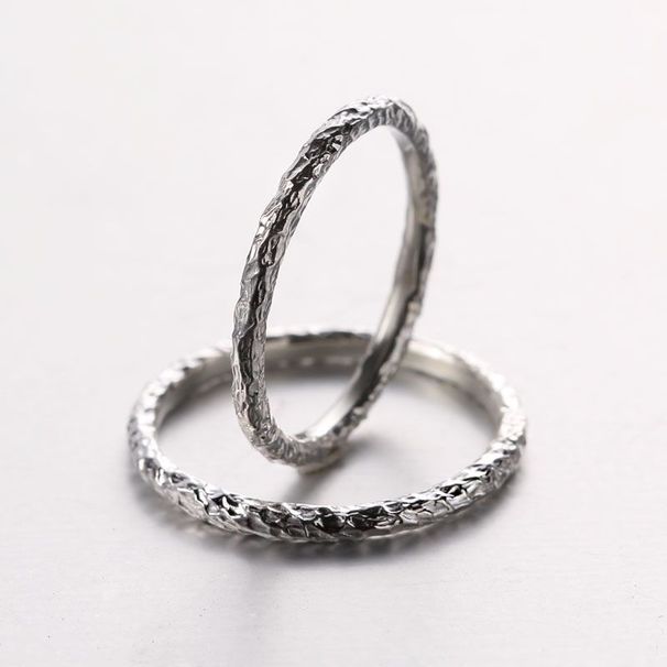 Coppia di anelli da uomo e da donna in argento puro 999 abbinati, in stile coreano giapponese, semplici e fatti a mano, per studenti._voghion.com