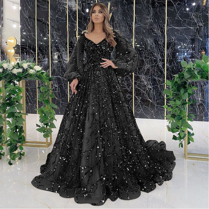 Abbigliamento da donna Abito da sera di lusso con perline pesanti in oro Sexy abito lungo da regina delle celebrità Aura_voghion.com