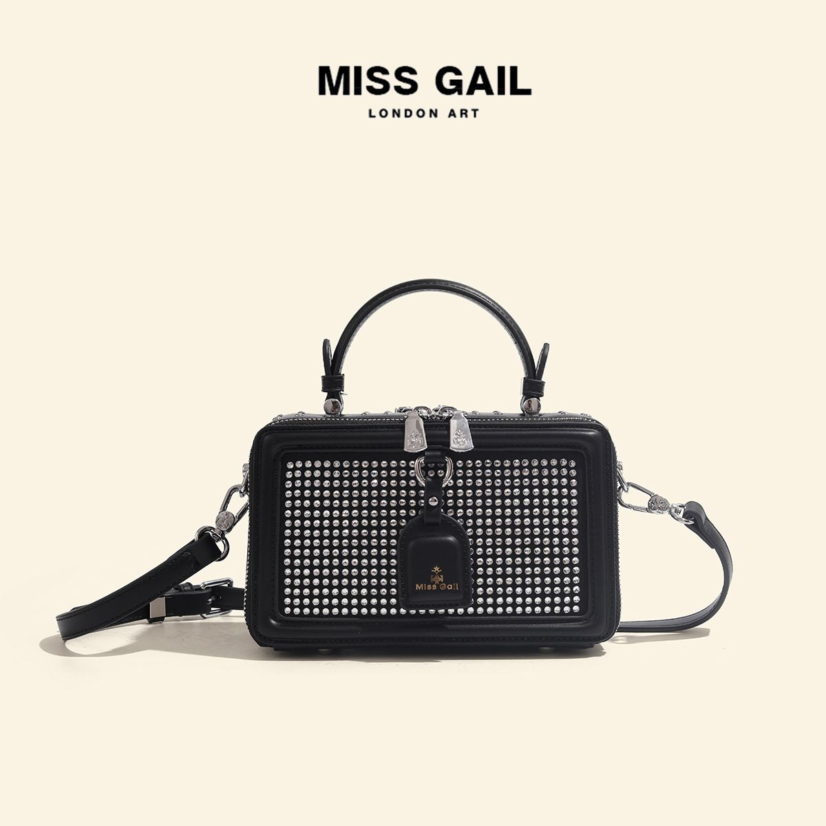 【Blue Valley】Borsa a tracolla con tracolla a forma di diamante lucido BingBing_voghion.com