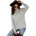Abbigliamento da donna T-shirt a maniche lunghe con collo alto e maniche lunghe_voghion.com