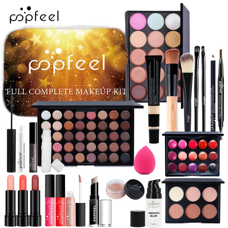Set di trucco Ombretto Fondotinta Rossetto Set di trucco Cosmetici per principianti Set completo Combinazione Trucco leggero per principianti Confezione regalo_voghion.com