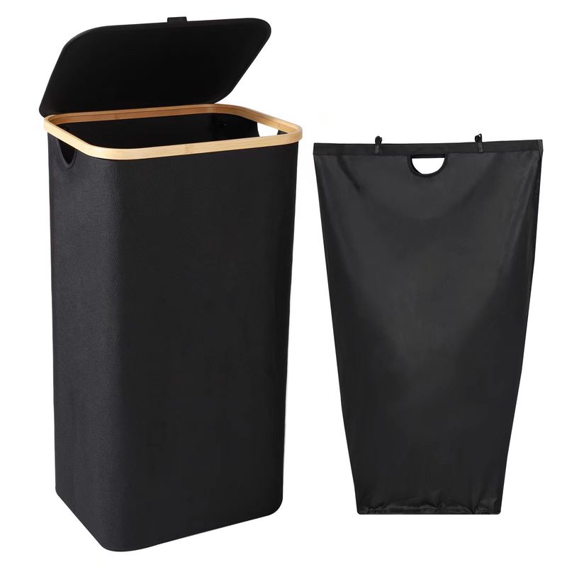 Household Foldable Basket Lid, Oxford Cloth Storage Bin, Large Laundry Hamper With Inner Bag, Fabric Storage, Waterproof_voghion.com