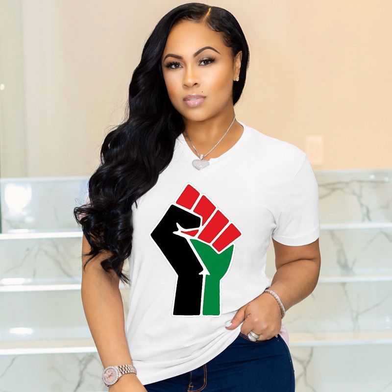 Damen T-Shirt mit Aufdruck, kurzärmelig, Palästina-Flagge, Freiheit, Frieden, T-Shirt, lässig_voghion.com