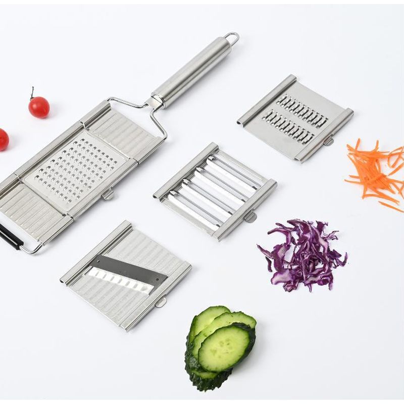 Cross-border four-in-one grater multifunctional stainless steel kitchen vegetable shredder wholesale radish potato grater_voghion.com