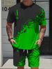 3D Digital Printed Men's Casual Short Sleeve And Shorts Set_voghion.com