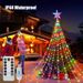 Holiday Lighting Smart Bluetooth Five Pointed Star Waterfall Light 3.6m Christmas Decoration Hanging Tree Trailer Light LED Starry Sky Flowing Water_voghion.com