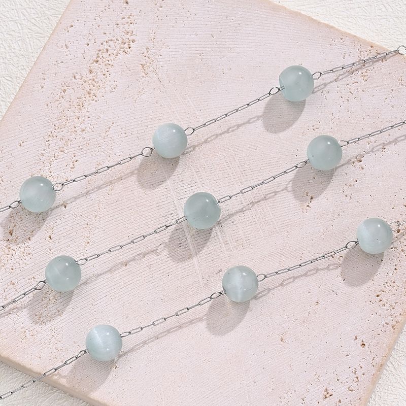 5m/Package 304 Stainless Steel Artificial Gemstones Polished 8mm Jewelry Accessories_voghion.com