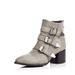 Belt Buckle Motorcycle Pointed Toe Plus Size Women's High Heel Ankle Boots Trendy 6-62_voghion.com