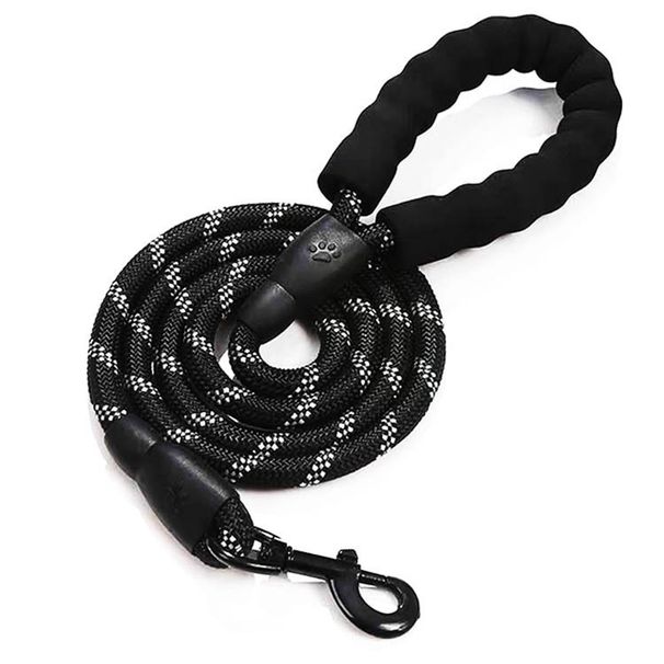 Nacht Reflektierende Seide Traktion Leine Schaum Anti-Strangle Aluminium Legierung Lock Schnalle Haustier Hund Kette Nylon Seil_voghion.com