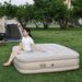 PVC Heightened Thickened Flocked Automatic Inflatable Home Double Air Cushion Bed Nap Folding Mattress_voghion.com