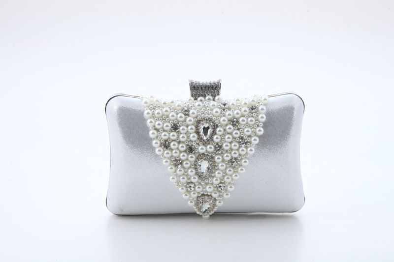 New Stylish And Simple Pearl Rhinestone Bag Cheongsam Dress Bag One Shoulder Oblique Span Bag Hand Holding Banquet Bag_voghion.com