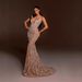 Elegant Beaded Strapless Mermaid Evening Gown – Slim Fit High Waist Floor-Length Dress For Gala & Party_voghion.com